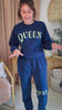 Next Drop Ships 1/3/25 - Queen Sweatpants in Navy (S-3XL)