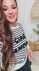 CIAO AMORE Black and White Striped Long Sleeve Sweatshirt (S-XL)