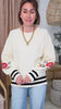 Pre-Order for 12/9/24 Ivy House Floral Embroidered Sweater in Cream (S-3XL)