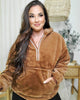 Doorbuster - Faux Fur Half Zip Thumbhole Hoodie Sweater (S-XL)