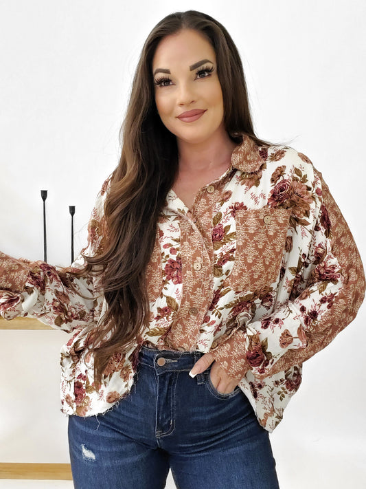 Flower patch Floral Illusion Printed Shirt (S-XL)