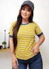 Miss Retro Color Block Rib Stripe Ringer Tee (S-L)