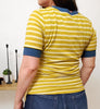 Miss Retro Color Block Rib Stripe Ringer Tee (S-L)