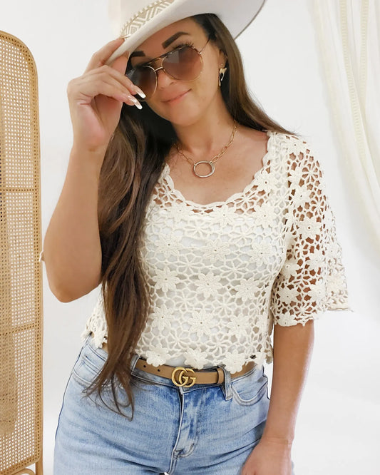 Floral Crochet Top (S-L)