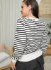 CIAO AMORE Black and White Striped Long Sleeve Sweatshirt (S-XL)