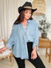 Chambray Long Sleeve Button Up Shirt (1XL-3XL)