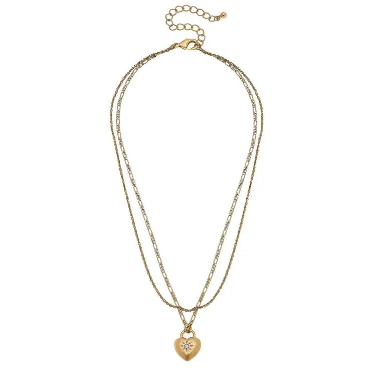 Canvas - Kacie Puffed Heart Layered Necklace
