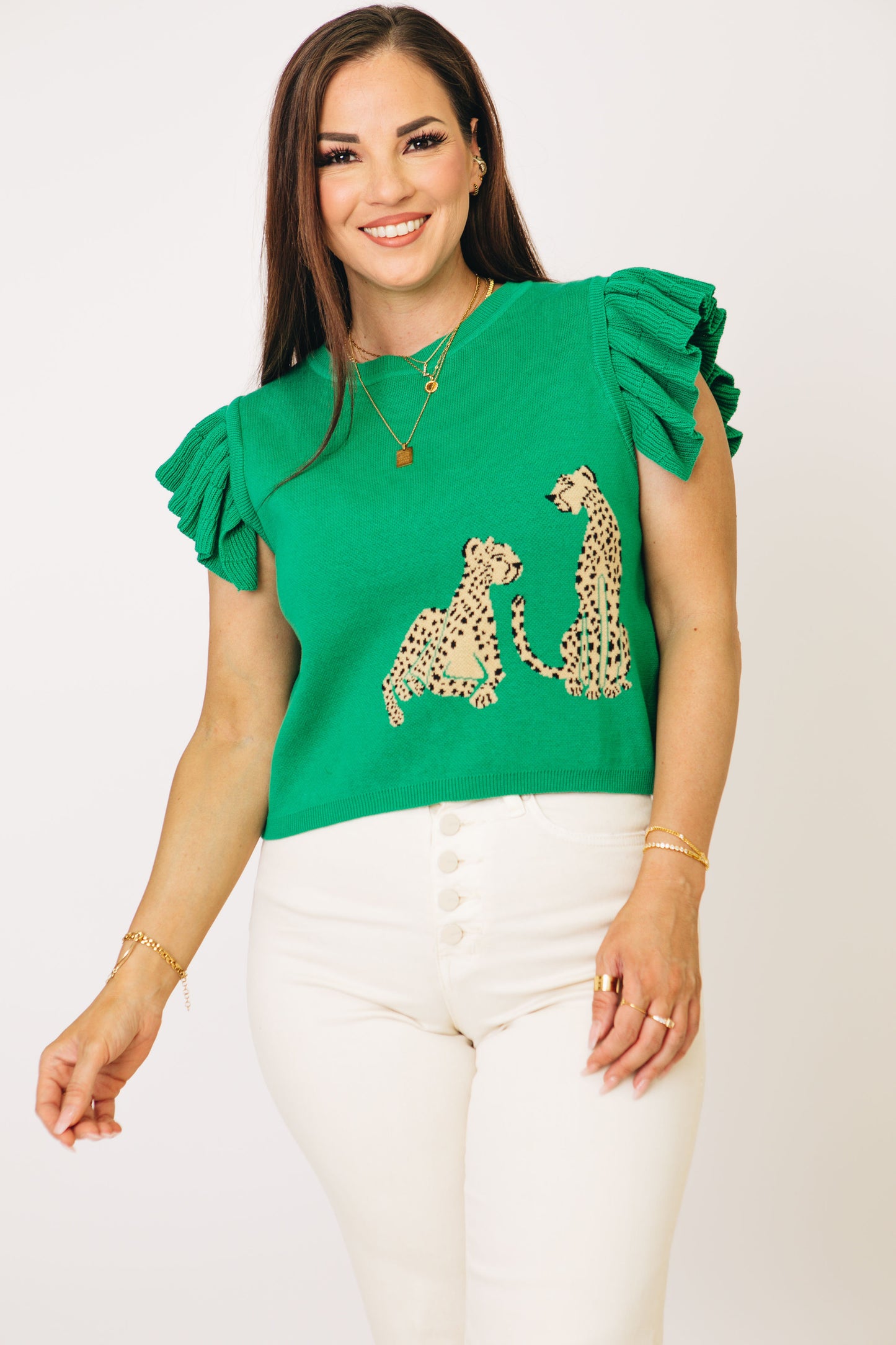 On the Prowl Cheetah Flutter Sleeve Top (S-L)