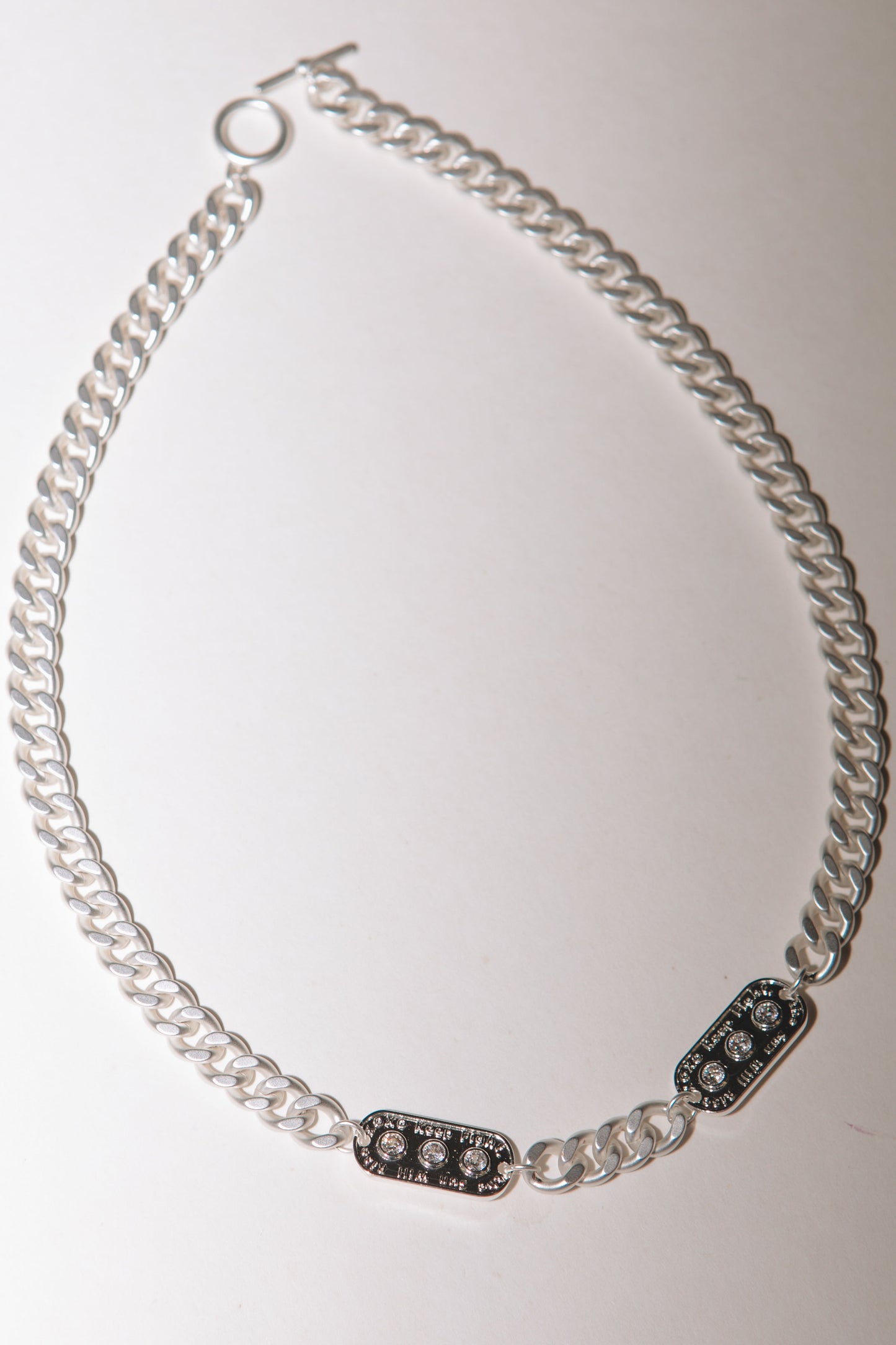 EXOI Custom Keep Fighting Hidden Message Cuban Chain Necklace