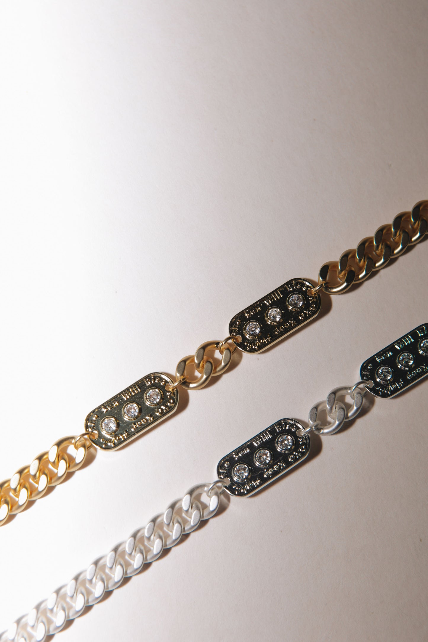 EXOI Custom Keep Fighting Hidden Message Cuban Chain Bracelet