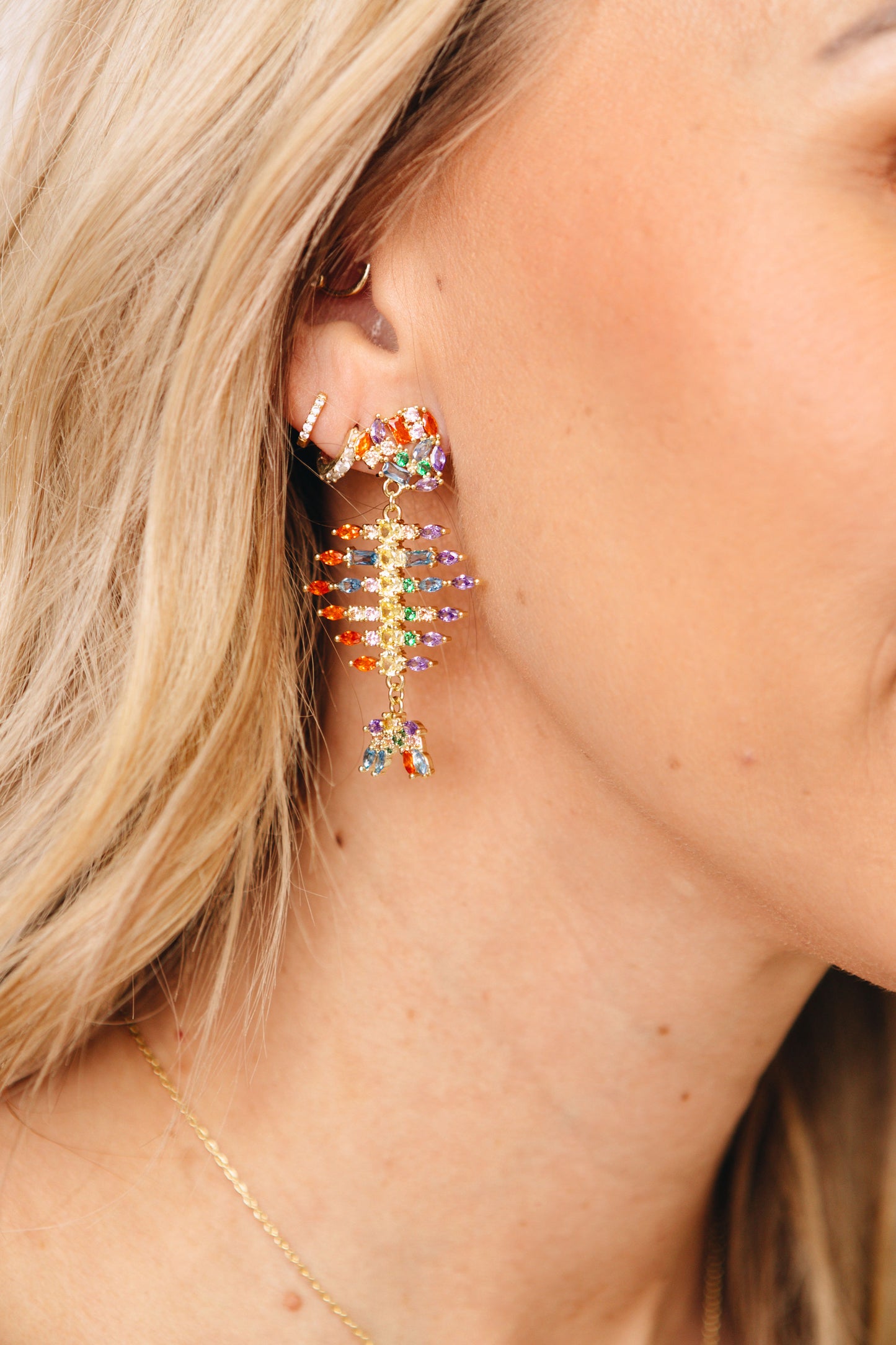 Ivy Exclusive - Rainbow Fishbone Earrings