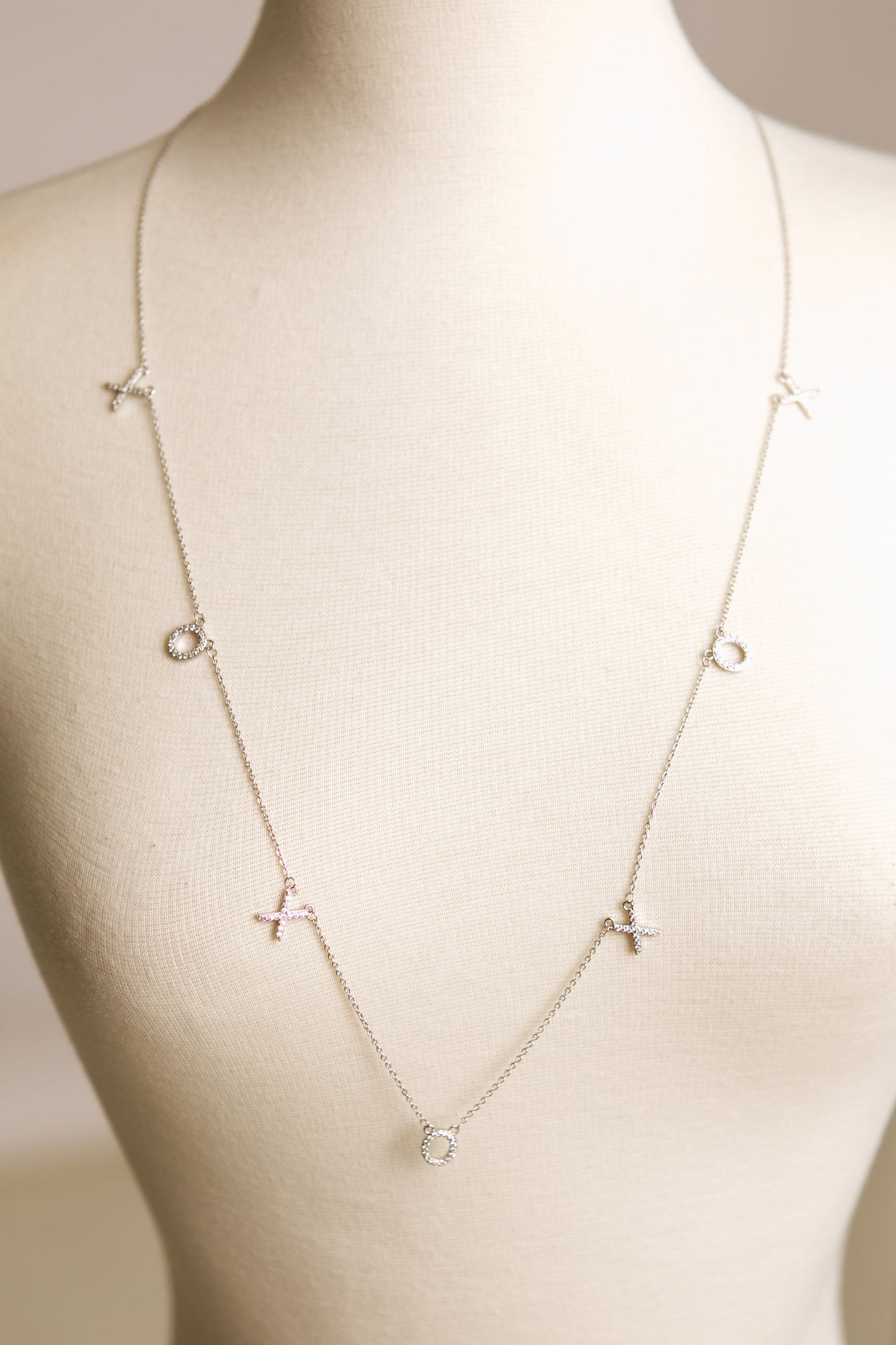 EXOI Custom Shine Bright XOXO Long Layerning Necklace