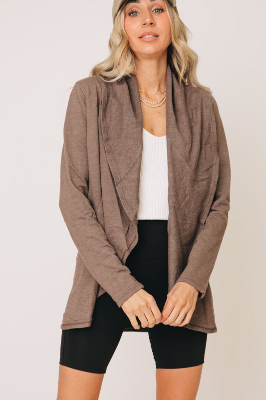 French Terry Open Front Circle Cardigan (S-L)